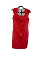 New Calvin Klein Womens 10 Ruched Sleeveless Sheath Dress Pink