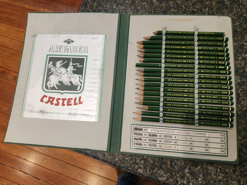 vintage A W Faber Castel Salesman Sample Kit Castell Drawing Pencils
