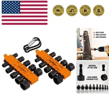 22-Piece Power Nut Driver Set for Impact Drill, SAE and Metric, 1/4” Nut Driv...