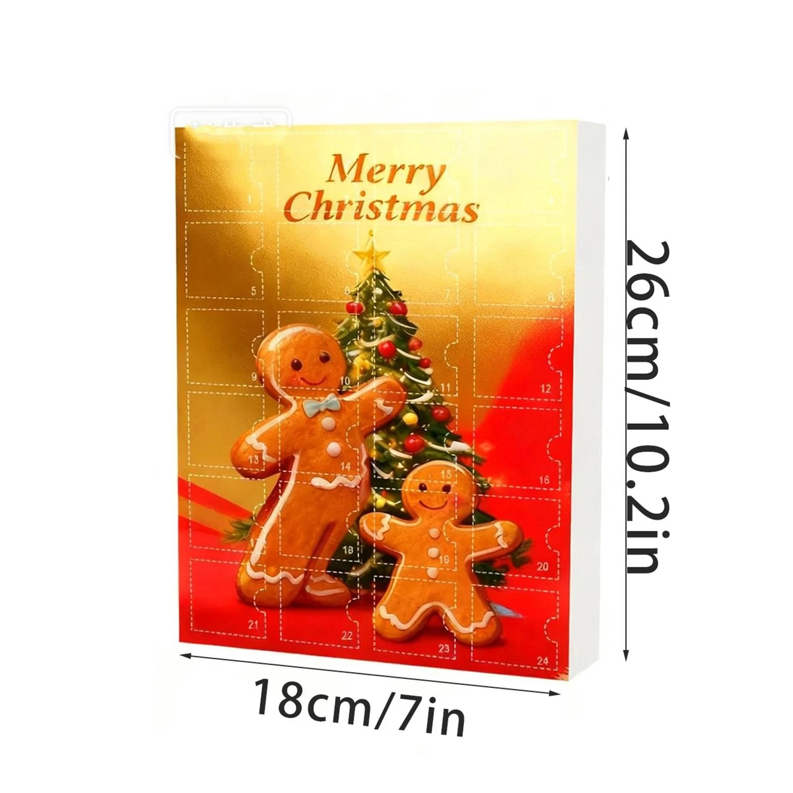 Merry Christmas Countdown Gingerbread Man Advent Calendar 24 Days 2D Blind Box