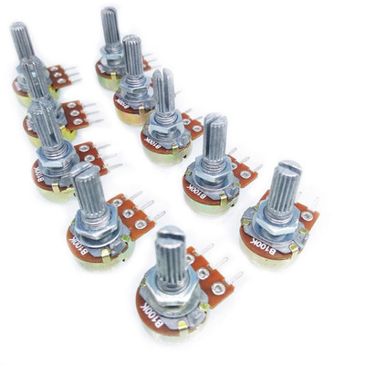 10Pcs 2K Ohm Linear Taper Rotary Potentiometer Panel Pot B2K 15Mm