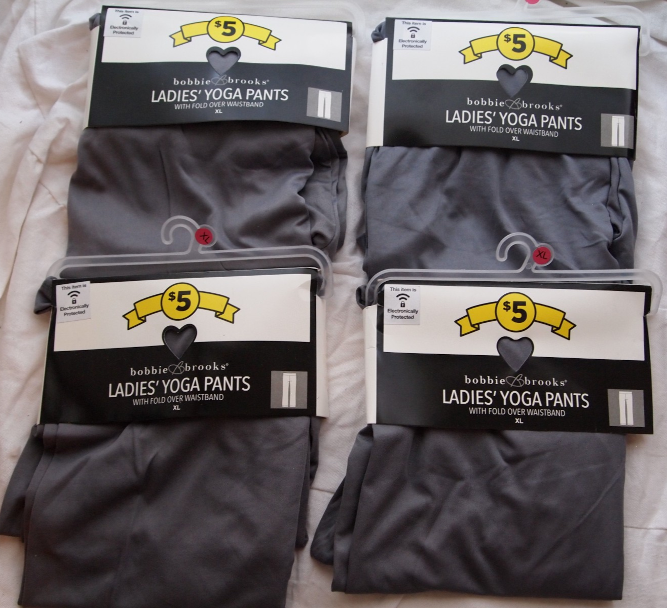 4pc Gray Bobbie Brooks  Gym / Yoga Pants For Ladies Size XL Lot