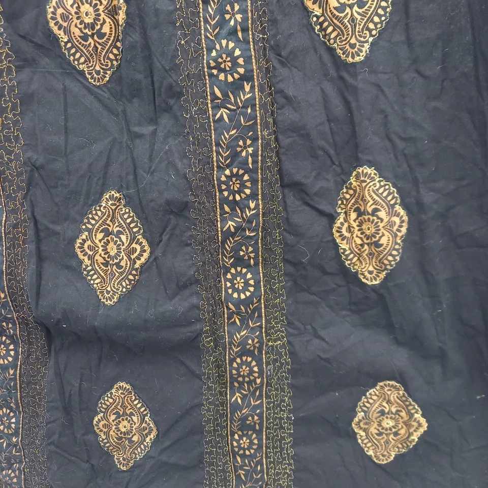 Falda Larga Alta Sally Vega Adornada Dorada Negra Larga Talla 20 Nueva con Etiquetas Foto 3 de 4