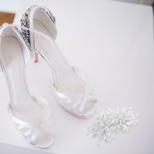 2 Pcs Shoe Clips Buckles on Embellishments for Shoes Pearl Flower