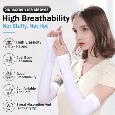 1pc Cooling Ice Sun Sleeves for Arm Breathable UV Protection Arm Sleeves High El