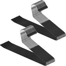 Zober Pants Hangers Non Slip - 20 Pack Open Ended and 20 Pack, Chrome 
