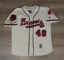 VTG Throwback STARTER 1957 1999 Milwaukee Atlanta Braves John Rocker XL Jersey