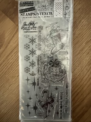 Tim Holtz Clear Stamps & Stencil Blueprint Christmas 1 Twinkle Flurries THMM191