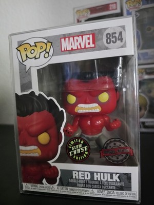 Funko Pop Figur Marvel Avengers Red Hulk 854 Limited Glow Chase Mit Protektor