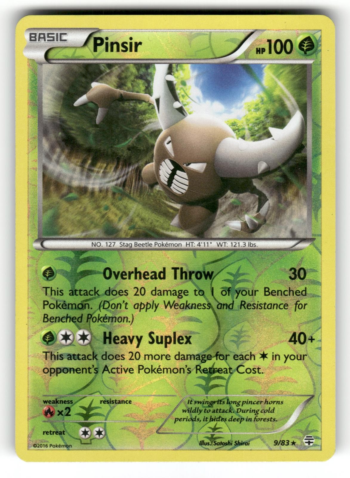 Pinsir LP 9/83 Reverse Holo Generations Pokemon Rare