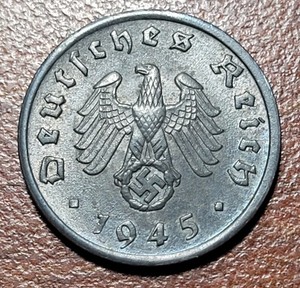 GERMANY 1945-A 1 Reichspfennig BU UNC Lustrous 3rd Reich Key Date Lt WWII Coin