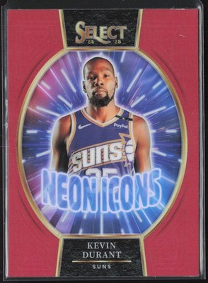 2024-25 Panini Select Basketball Neon Icons KEVIN DURANT #11 Red