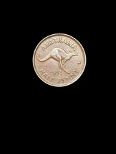 1951 Y. Australian Half Penny-A/UNC-KGV1 Pre Decimal Coin#178