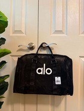 ALO Yoga Black Mesh Medium Duffel Crossbody B...