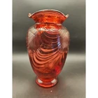 VTG Fenton Glass Cranberry Drape Vase