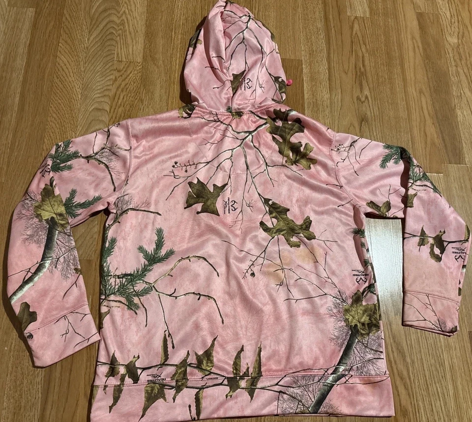 Sudadera con Capucha RealTree Xtra Colores Rosa Camuflaje Polar Cordón Para Mujer Talla XL (16-18) Foto 3 de 4