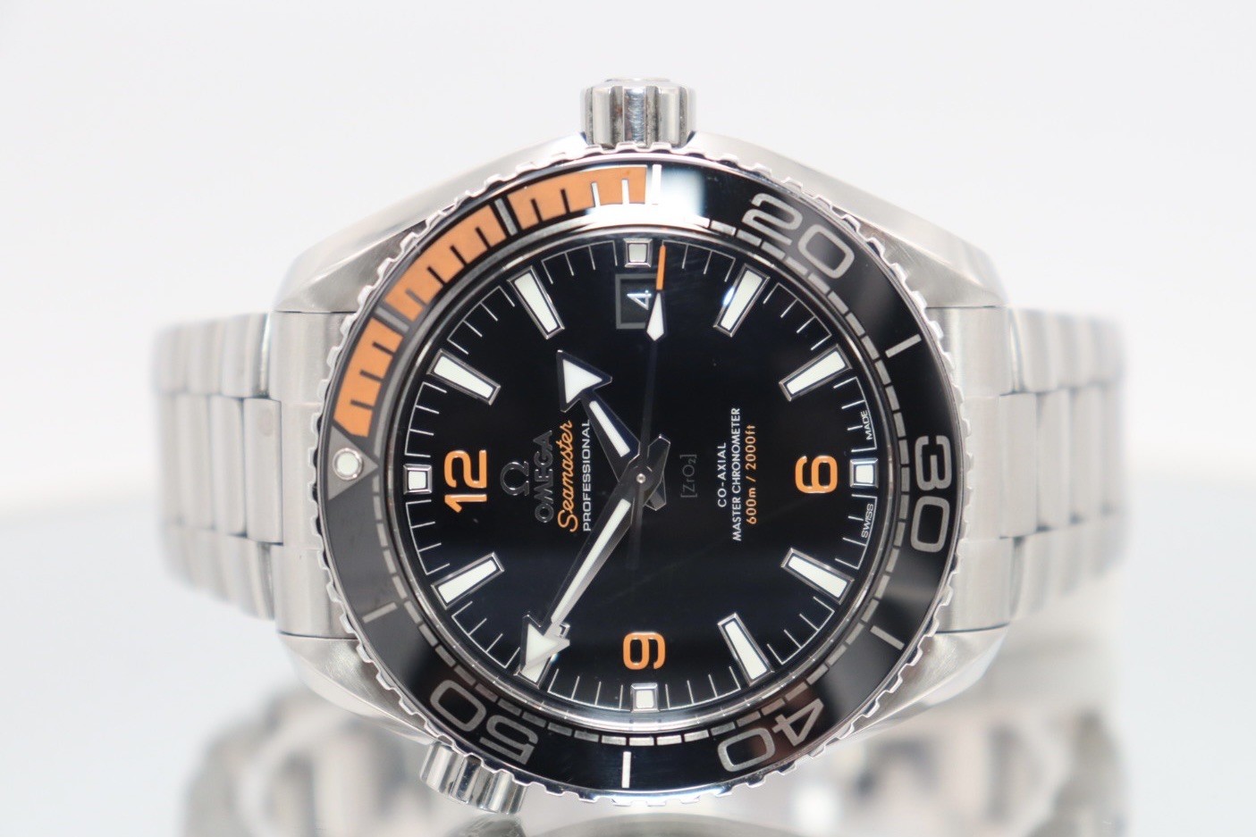 Omega Seamaster Planet Ocean 43.5MM Black Orange Bezel Steel 215.30.44.21.01.002