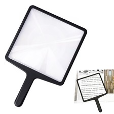 USEAMIE Full Page Magnifying Glass for Reading, 3X Large Square Black