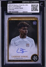 2023-24 Lamine Yamal Stadium Club Marks of Excellence Gold 23/50 Auto CGC AUTH 