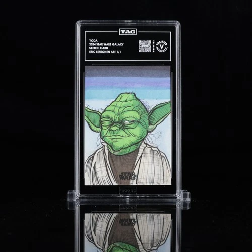 2024 TOPPS Star Wars CHROME YODA Sketch Card ERIC LEHTONEN TAG Verified