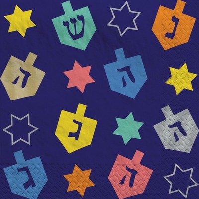 Hanukkah Joy Festival Lights Jewish Holiday Party Paper Beverage Napkins