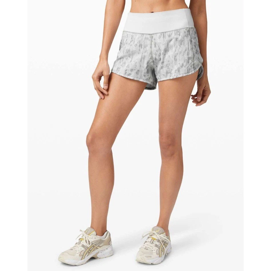 Lululemon Speed Up Короткий размер 6 белый серый бег - Изображение 3 из 4