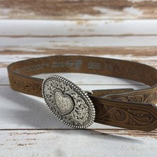 Justin Youth Girls Kids Grain Cowhide Leather Belt Buckle Size 20 815BD