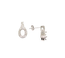 8 x 6 mm Oval Infinity White Topaz Semi Mount Sterling Silver Earring Settings