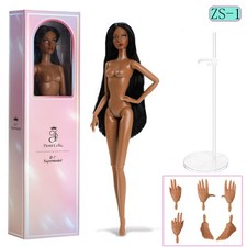 Tan 32cm Fashion 12" 1/6 BJD Doll Supermodel Princess Dolls Stands Hands Feets