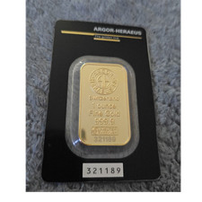 Argor-Heraeus 1 oz Gold Bar 999.9 Fine Switzerland