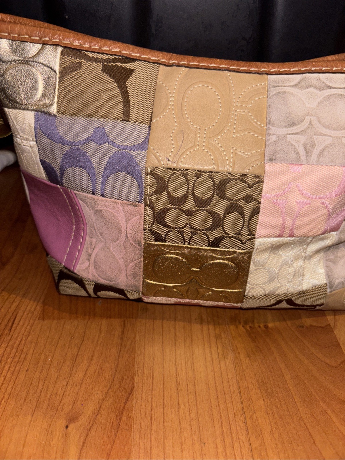 COACH patchwork vanity accessory pouch 11708 Used… - image 6