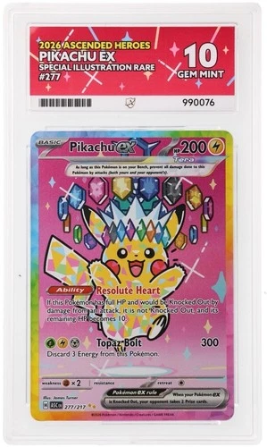Pokémon TCG Pikachu 277/217 Ascended Heroes SIR Ace 10 - Gem Mint