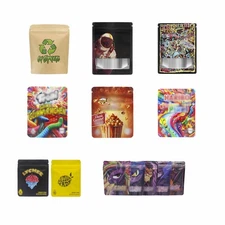 100pc Stand Up Pouch Smell Proof Design Mylar Foil Resealable Zip Seal Bags