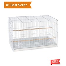 Elegant Multi-Bird Home Flight Cage for Parakeets and Finches - White 30x18x18