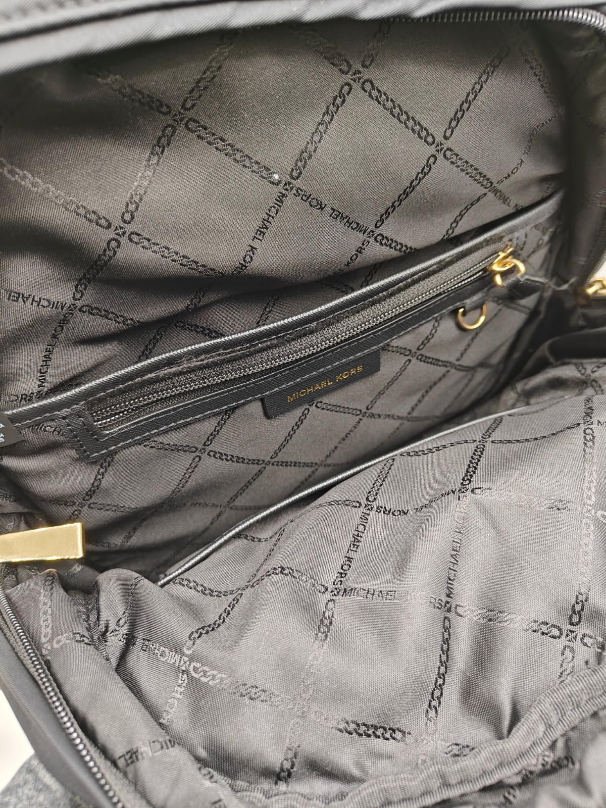 MICHAEL KORS Prescott nylon padded women's large backpack BLACKUsed has scratch~ thumbnail 12