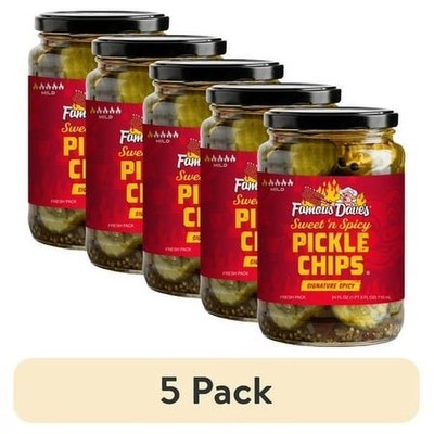 (5 pack) Sweet 'N Spicy Pickle Chips, 24 fl oz Jar