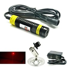 Red 650nm 50mW Focusable Dot Laser Diode Module 16x68mm 5V Adapter w/ Holder