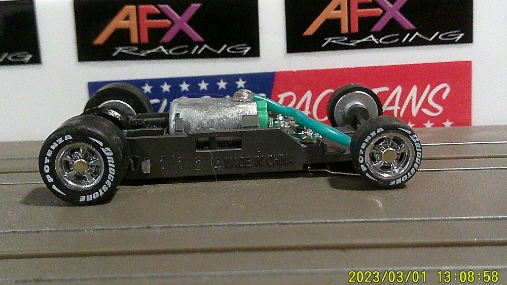 AFX Racing HO Scale MEGA G 1.7 Narrow Pontiac Painted Chrome Cragar Wheels