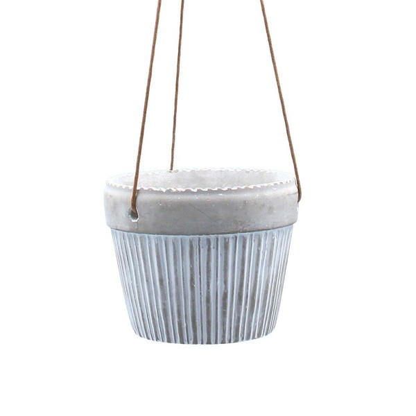 HäNgender Blumentopf Steinoptik Mit Seil H:9,5 Cm Von Gisela Graham-image