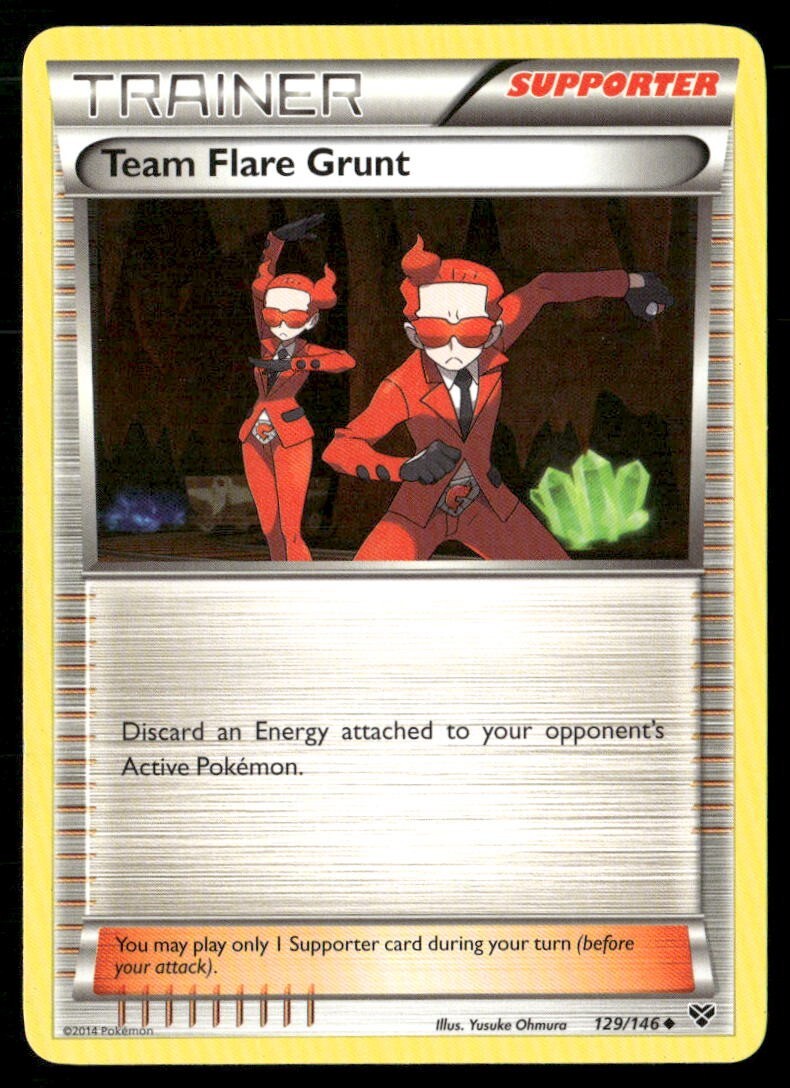 2014 XY Set Pokemon Card 129  Team Flare Grunt LP