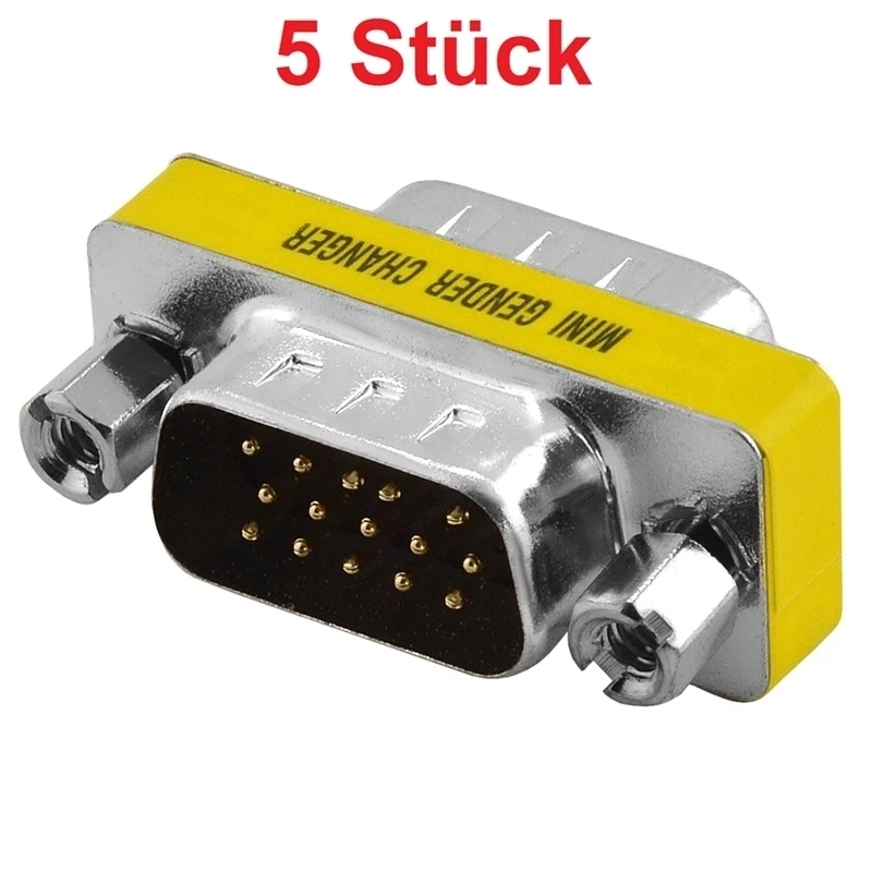 S-VGA D-SUB Stecker Verbindung Verbindungsstück Adapter für Monitorkabel 15polig - Bild 2 von 2