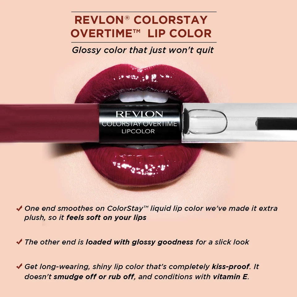 Revlon Colorstay Über Zeit Lippen Farbe - Rot, Stay Johannisbeere 2ml - Bild 3 von 4