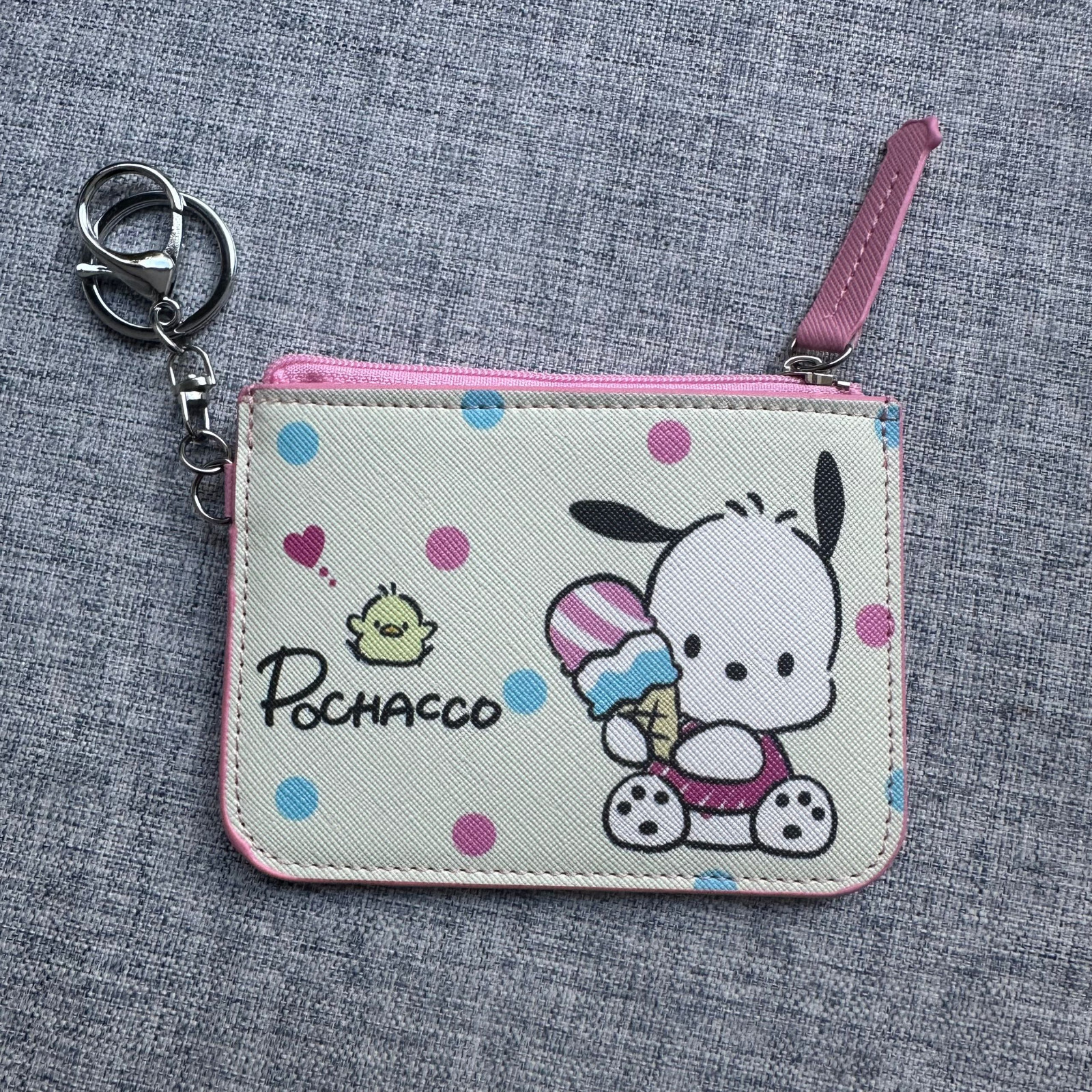 Cute Icecream Pochacoo ID Card Holder Coin Cash Purse Wallet Pouch Keychain Gift
