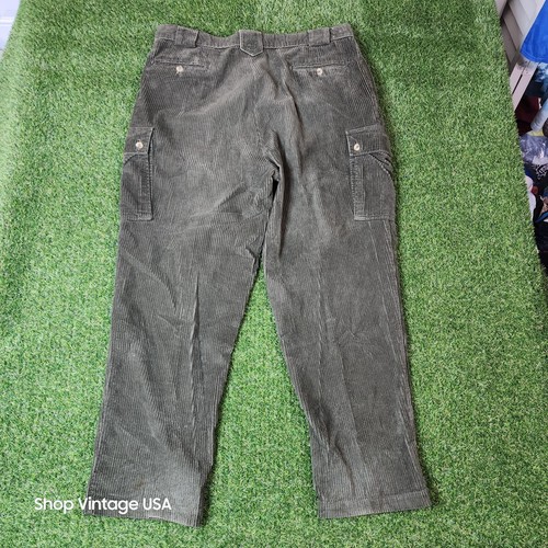 Timberland Pants Mens 40 Green Corduroy Cargo Pleated Straight Leg High Rise - Picture 13 of 17