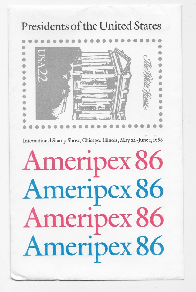 US Scott #2216-19, Souvenir Sheets 1986 VF MNH w/Folder - Image 3 of 3