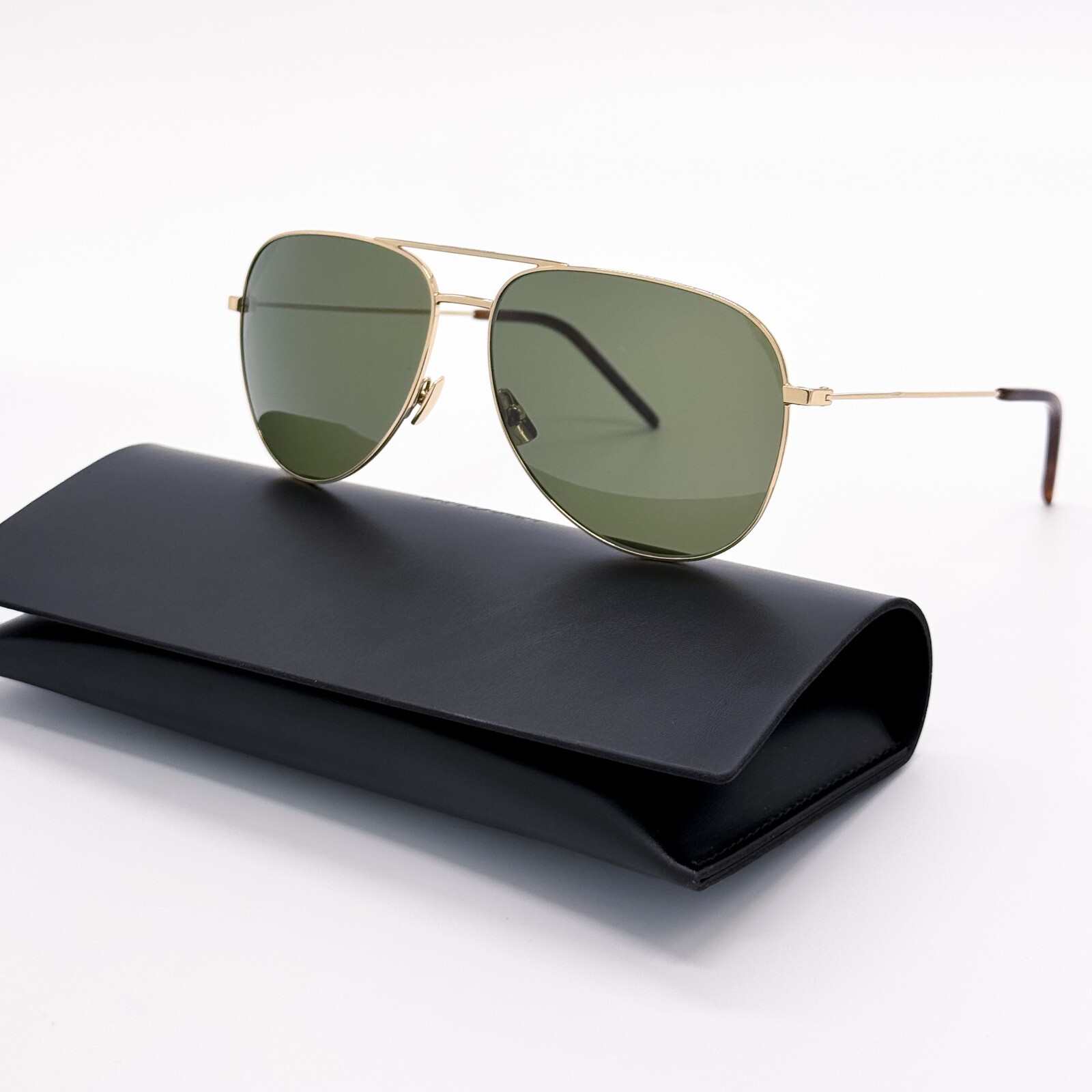 NUOVI OCCHIALI DA SOLE SAINT LAURENT CLASSIC 11 028 AVIATOR UNISEX ORO VERDE CLASSIC 11
