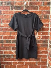 Express Womens Small Black Ponte Knit Front Tie Work Office Career Dress