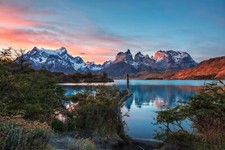 Landscape photography nature mountains lake sunset Custom Gaming Mat Desk