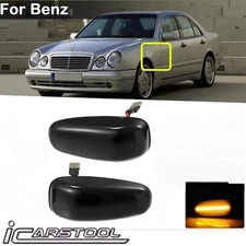 For Mercedes W124 W163 W210 Black Lens Amber LED Turn Signal Side Marker Lights