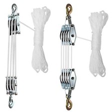 Rope Pulley Hoist for Effortless Lifting Pulley Block and Tackle System